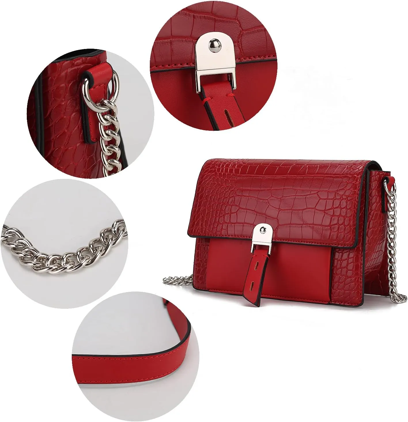 MKF Collection Crossbody Bag for Women Designer Handbag Lightweight Medium Purse