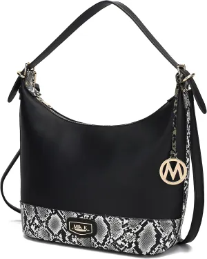 MKF Collection Shoulder Bag for Women, Vegan Leather Hobo Fashion Handbag Messenger Purse