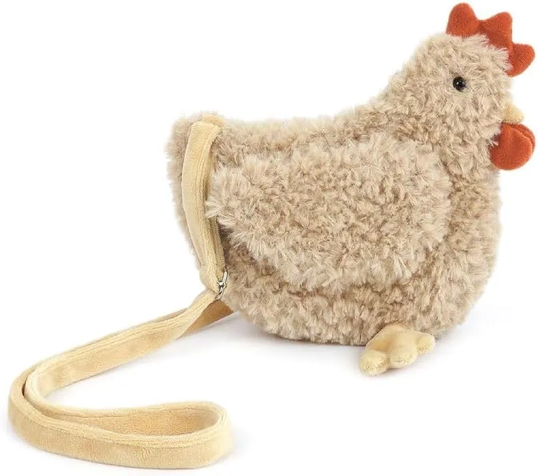 MON AMI Plush Crossbody Purse – Soft Shoulder Bag with Adjustable Strap & Zipper Closure for Girls & Toddlers