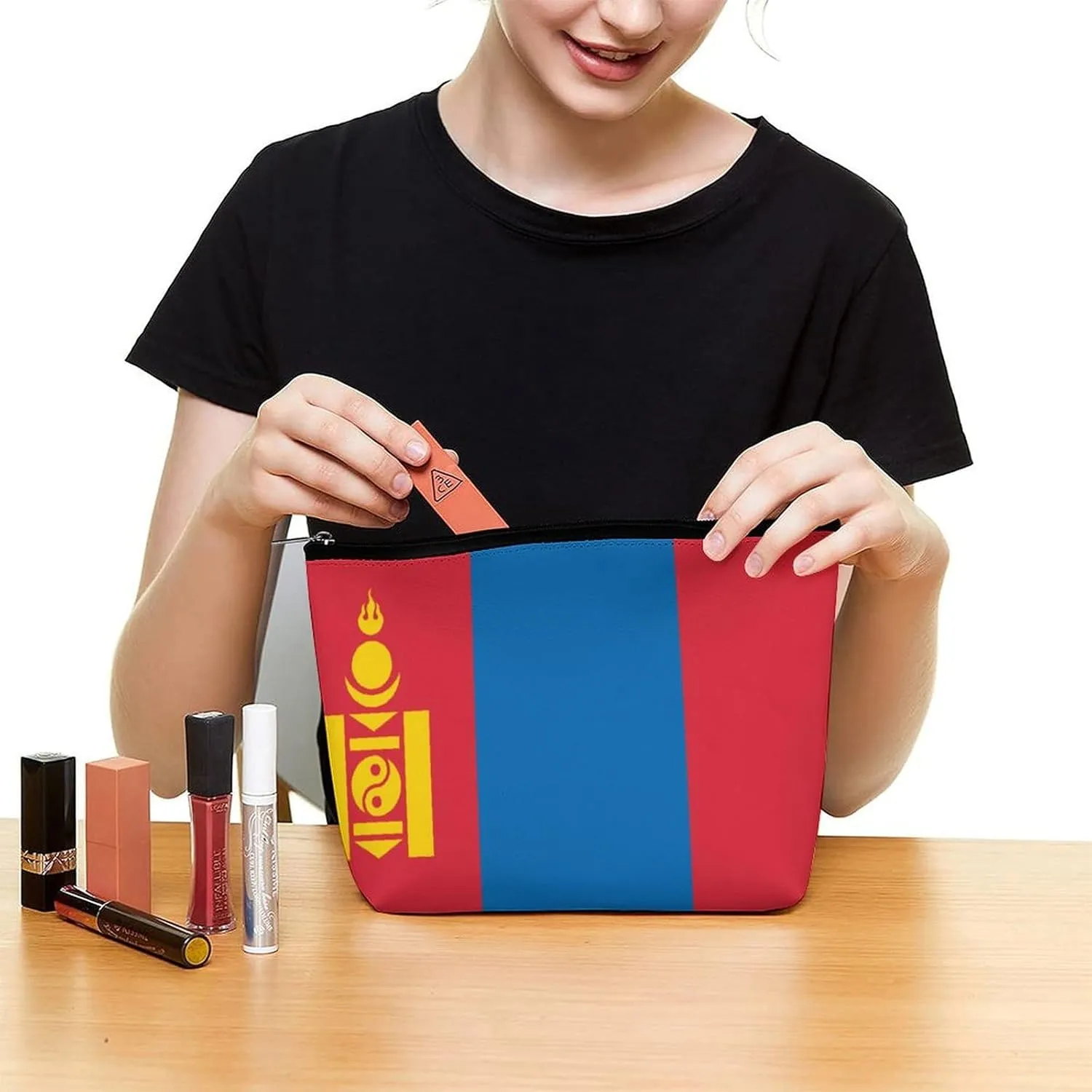 Mongolia Flag Travel-Friendly Cosmetic Bag Makeup Organizer for Women