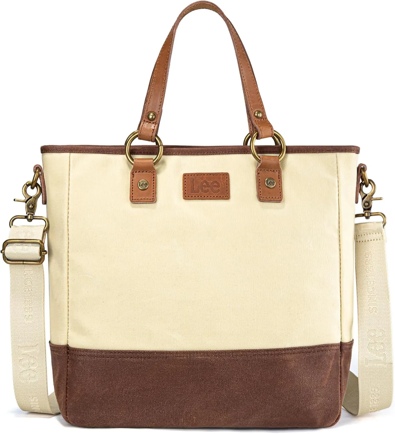 Montana West x Lee Waxed Canvas Tote Bag for Women Top-Handle Handbag Shoulder Bag with Adjustable Detachable Wide Strap
