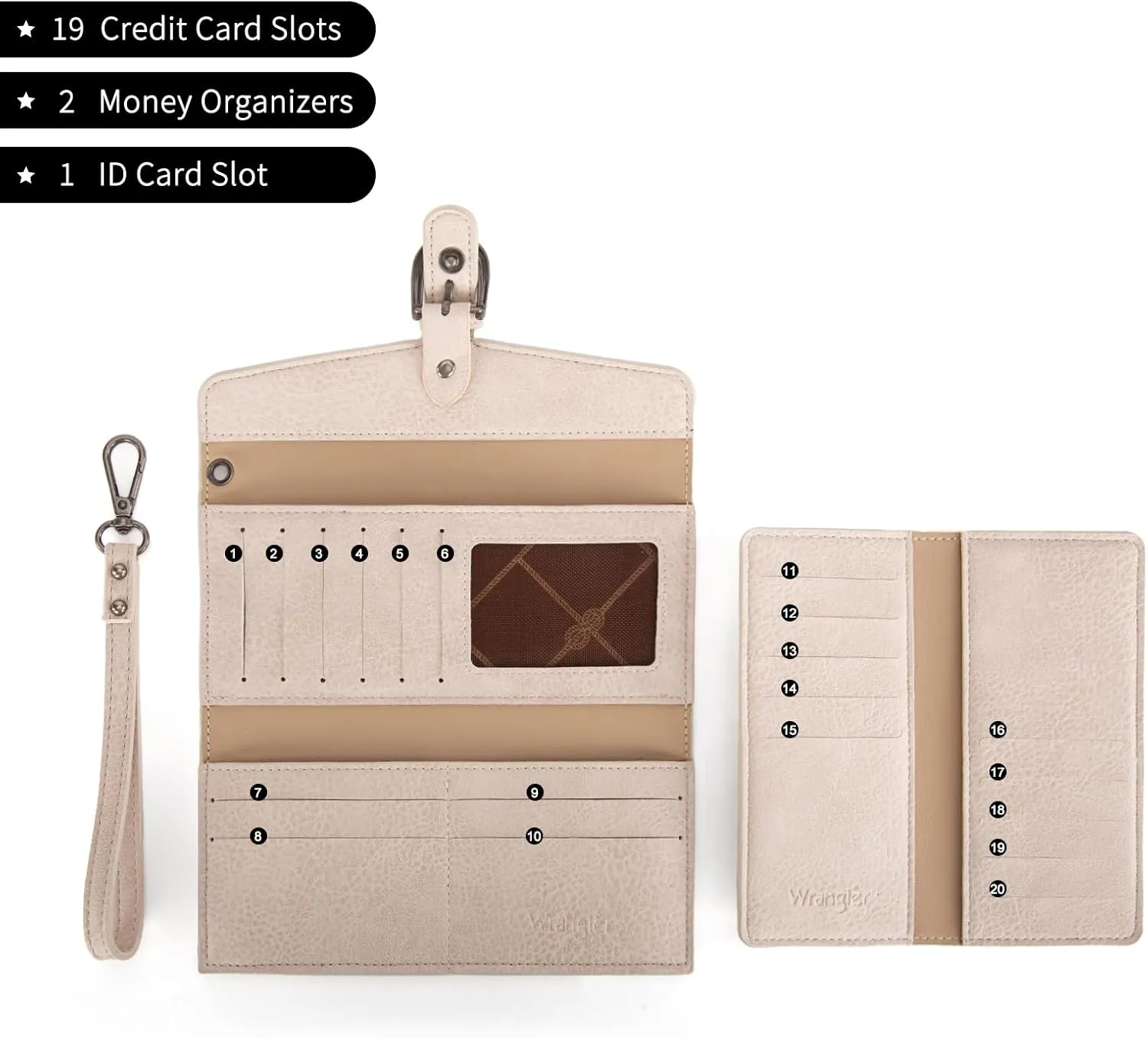Montana West X Wrangler Womens Wallet Western Wristlet for Women Large Rfid Wallet With Detachable Credit Card Holder