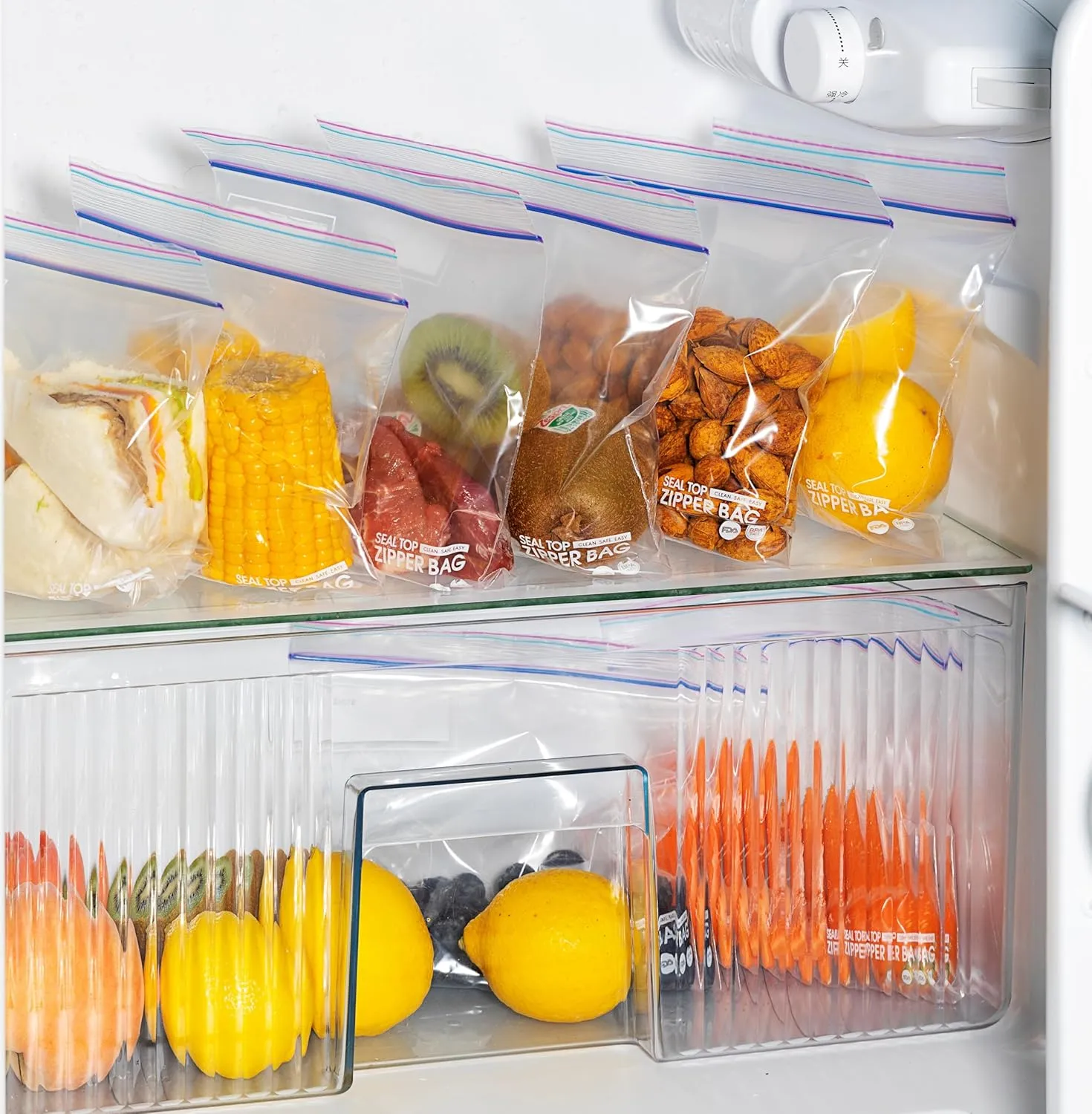 Multi-Variety Pack Slider & Seal Top Zipper Food Storage Bags, 270 Count, Featuring 2 Gallon Size, Zero BPA & Microwave-Safe (8 Boxes, 8 Sizes)