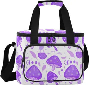 Mushroom Moon Yellow Insulated Cooler Bag for Women Men Leakproof 24 Can Camping Car Cooler for Grocery Office