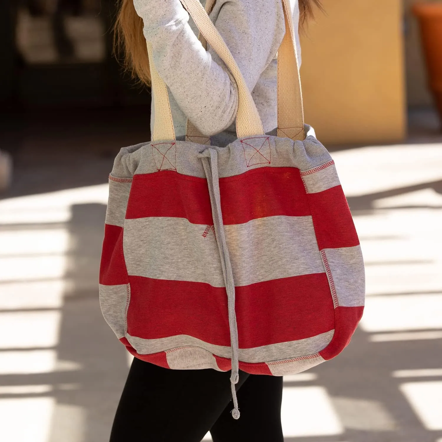 MV Sport Pro-Weave Large Everyday Fleece Travel Tote Bag with draw cords - One Size