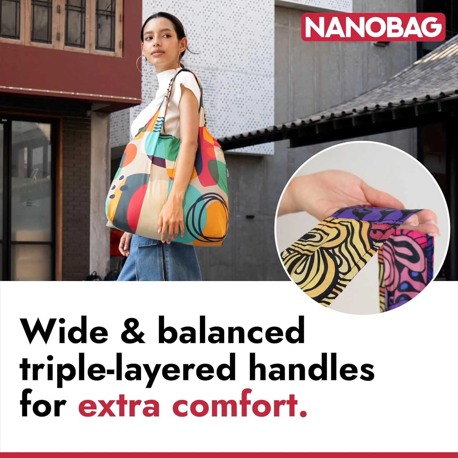 Nanobag Ultra-Lightweight XL Tote Bag | Perfect for Travel, Shopping & Daily Use | Reusable - Tiny - Eco-Friendly (XL, Stars)