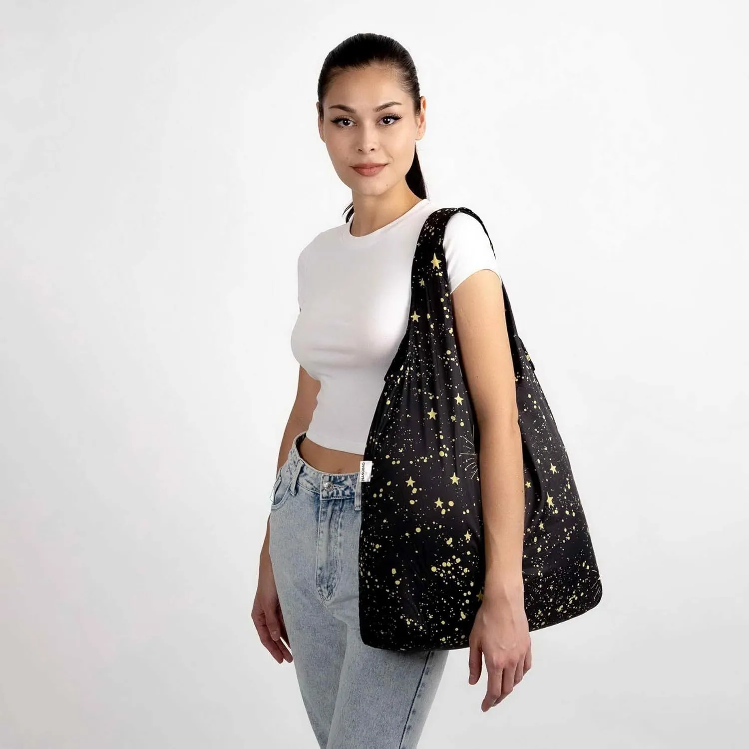 Nanobag Ultra-Lightweight XL Tote Bag | Perfect for Travel, Shopping & Daily Use | Reusable - Tiny - Eco-Friendly (XL, Stars)