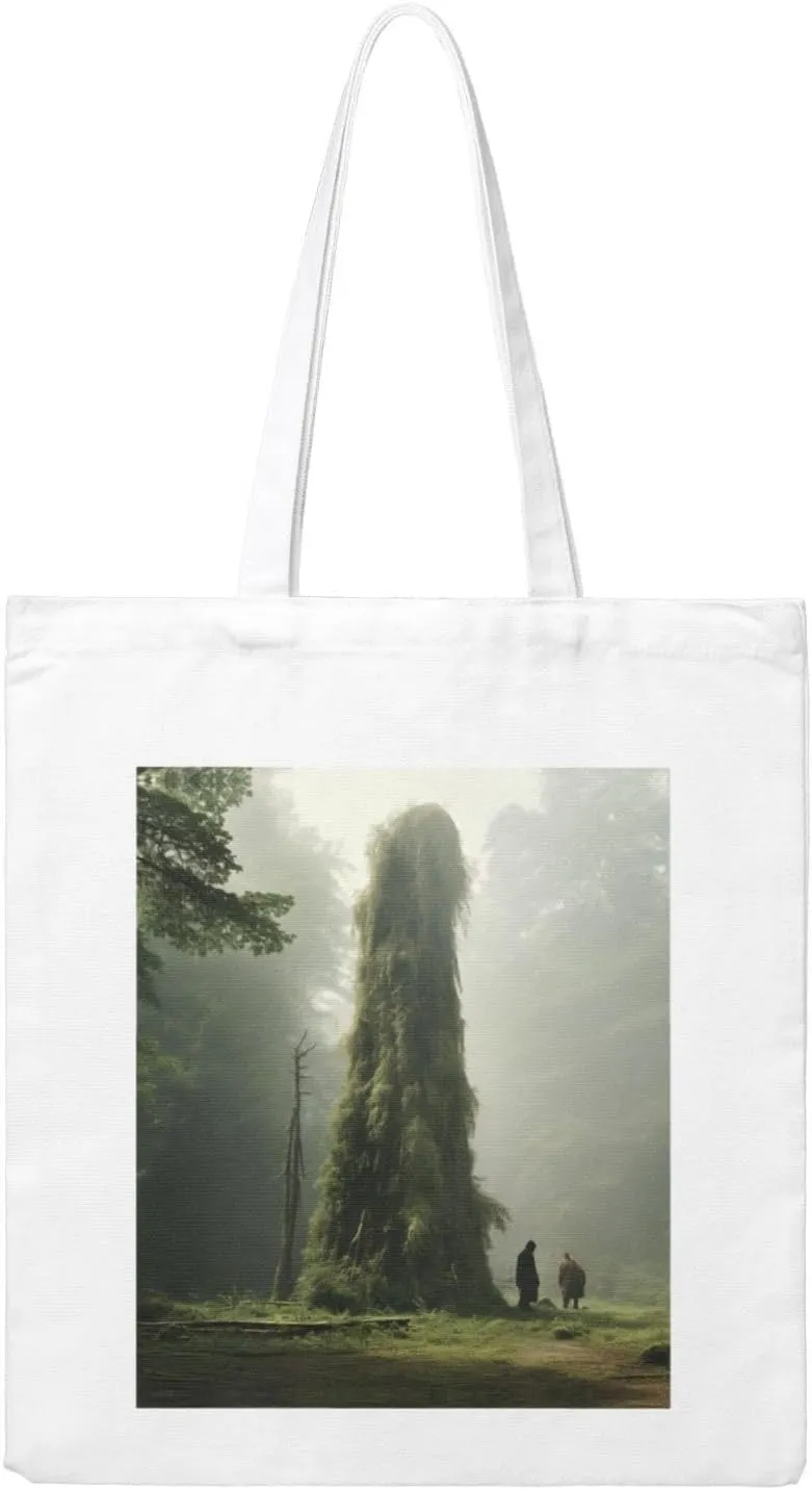 Nature Cedar Print Canvas Tote Bag Aesthetic Reusable Grocery Shopping Bags Shoulder Bag Book Tote