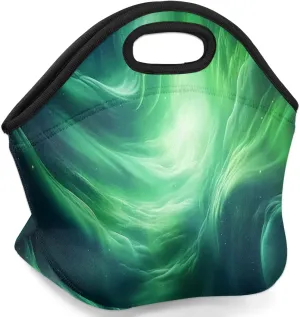 Neoprene Lunch Bags Cyan Starry Clouds Insulated Lunch Box Women Lunch Tote Bag Reusable Lunch Container Box Meal Prep Bags Washable Food Handbags for Work Picnic Travel