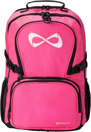 Nfinity Classic Cheer Backpack - Detachable Purse and Laptop Sleeve - Lightweight Travel Backpack for Cheerleaders (Pink)