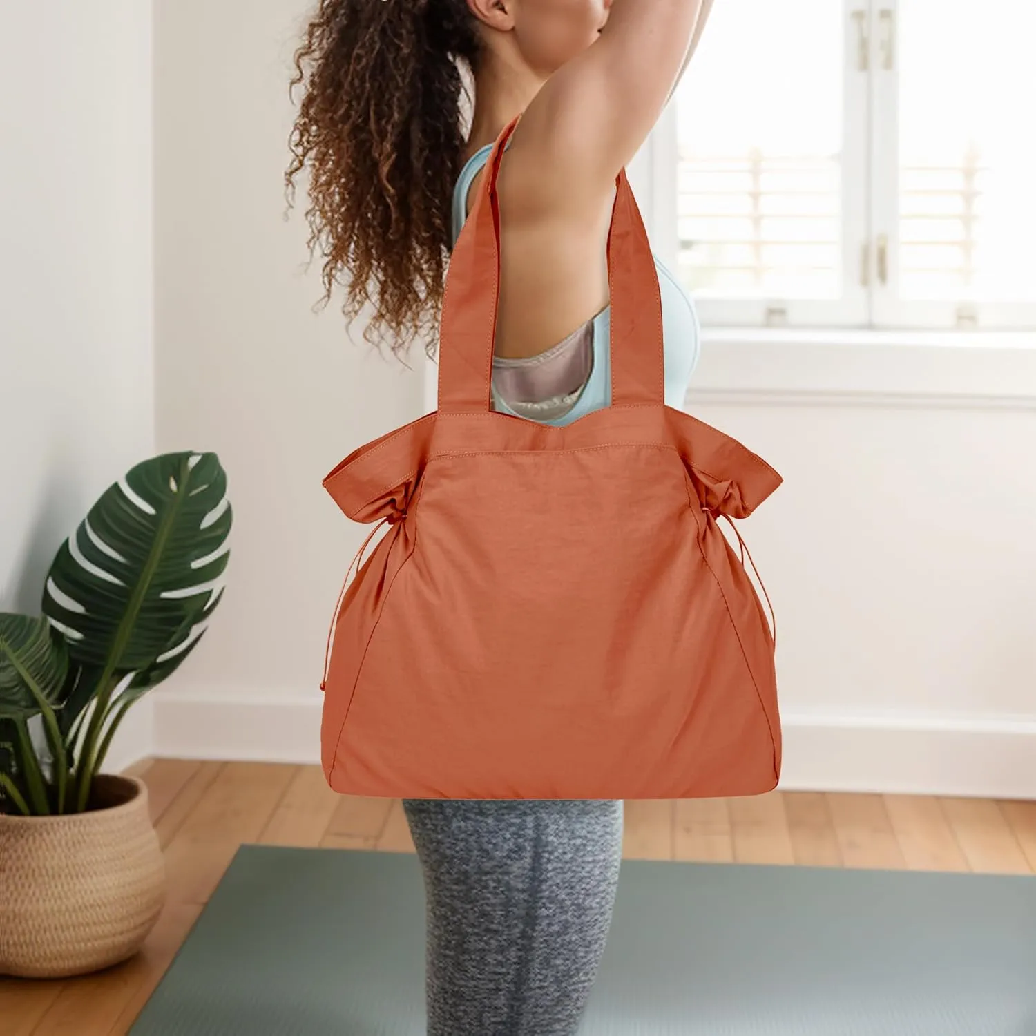 NGIL Side-Cinched Weekender Shopper Tote Bag, Large Yoga Tote Bag for Women, Shoulder Gym Tote, Nurse Essential for Work