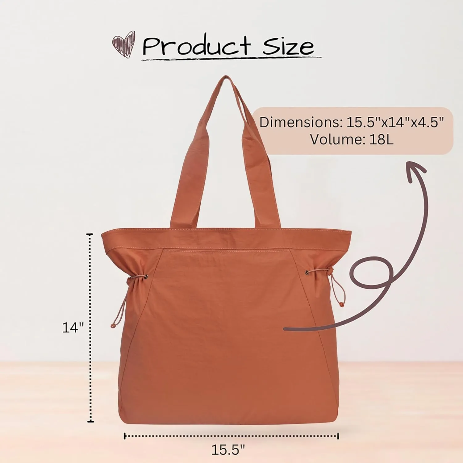 NGIL Side-Cinched Weekender Shopper Tote Bag, Large Yoga Tote Bag for Women, Shoulder Gym Tote, Nurse Essential for Work
