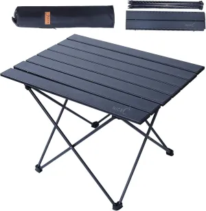 Nice C Camping Table, Camp Table, Folding Table, Beach Table, Roll up Foldable Collapsible, Aluminum Ultralight Compact with Carry Bag for Outdoor, Picnic, Cooking, Festival, Indoor, Office