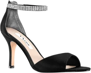 NINA Womens Volanda Satin Embellished Dress Sandals