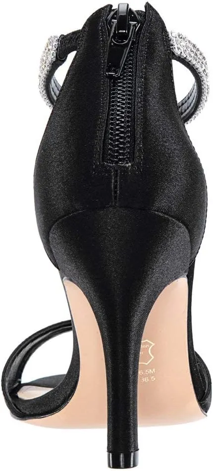 NINA Womens Volanda Satin Embellished Dress Sandals