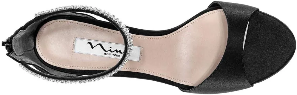 NINA Womens Volanda Satin Embellished Dress Sandals