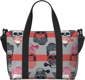 Novastar Laptop Tote Bag for Women Work - Artistic Pipe Skull Overnight Weekender Bags for Women Travel, Gym Bag for Women Men, Personal Item Crossbody Travel Bags for Women Men Carry On