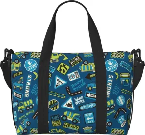 Novastar Laptop Tote Bag for Women Work - Cartoon Heavy Machinery Overnight Weekender Bags for Women Travel, Gym Bag for Women Men, Personal Item Crossbody Travel Bags for Women Men Carry On