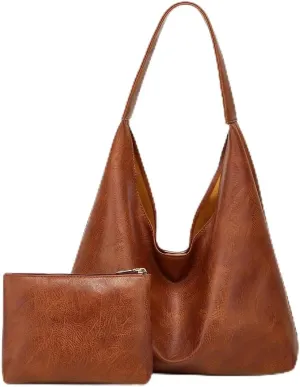 NUVVO Retro Large Tote Bag Hand Bag with Chained Purse – Elegant & Spacious Shoulder Bag for Women Girls Ladies Female