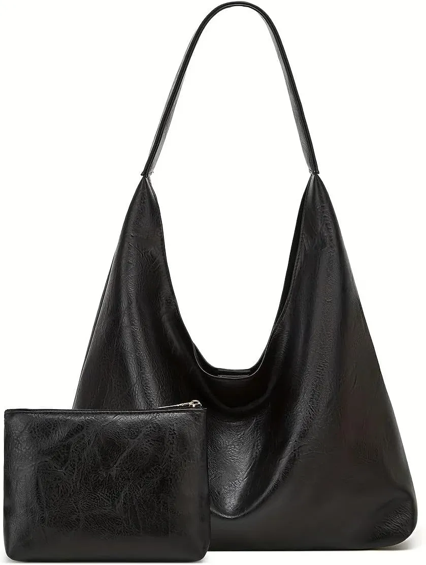 NUVVO Retro Large Tote Bag Hand Bag with Chained Purse – Elegant & Spacious Shoulder Bag for Women Girls Ladies Female