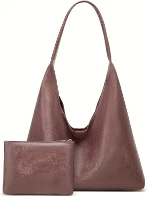 NUVVO Retro Large Tote Bag Hand Bag with Chained Purse – Elegant & Spacious Shoulder Bag for Women Girls Ladies Female