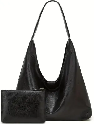 NUVVO Retro Large Tote Bag Hand Bag with Chained Purse – Elegant & Spacious Shoulder Bag for Women Girls Ladies Female