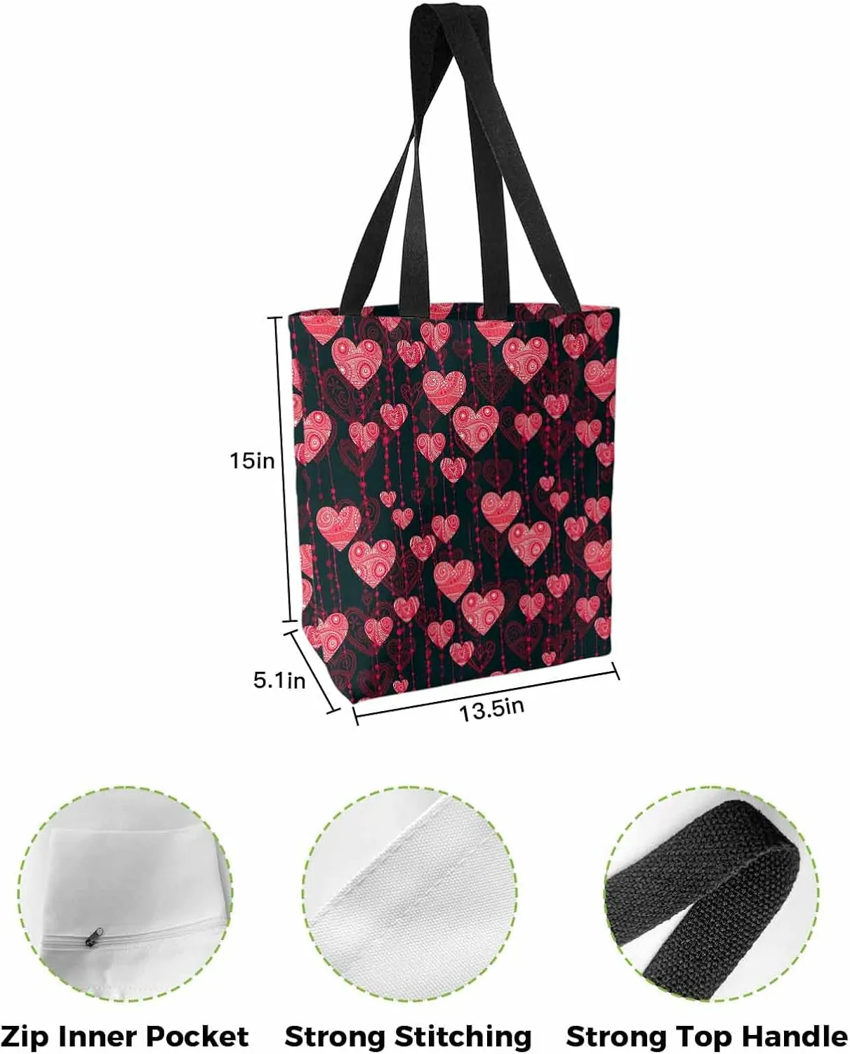 Ocean Party Fire Canvas Tote Bag Red Fire Truck Flame Shoulder Bag Casual Bag with Inner Pocket for Shopping Grocery Work