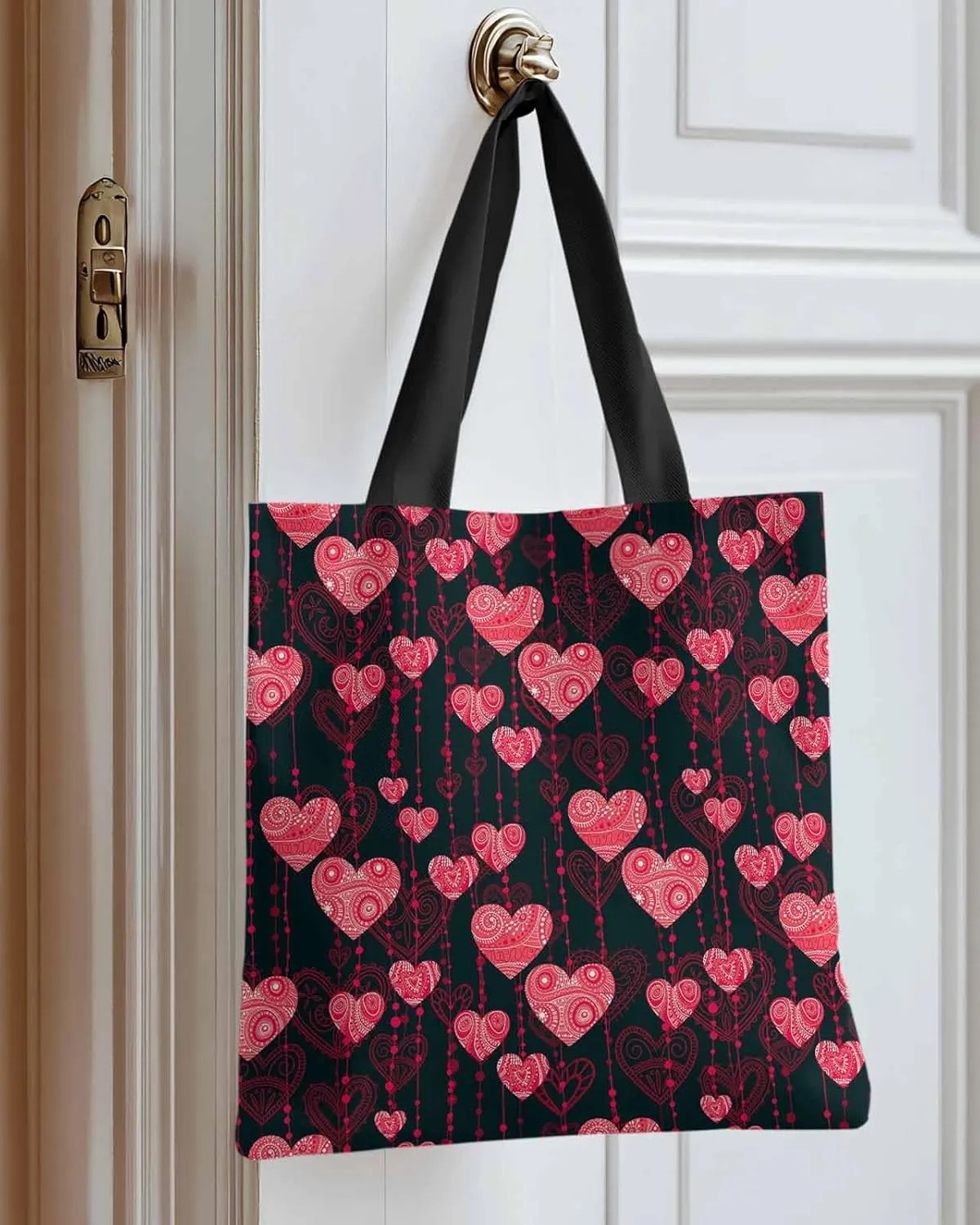 Ocean Party Fire Canvas Tote Bag Red Fire Truck Flame Shoulder Bag Casual Bag with Inner Pocket for Shopping Grocery Work