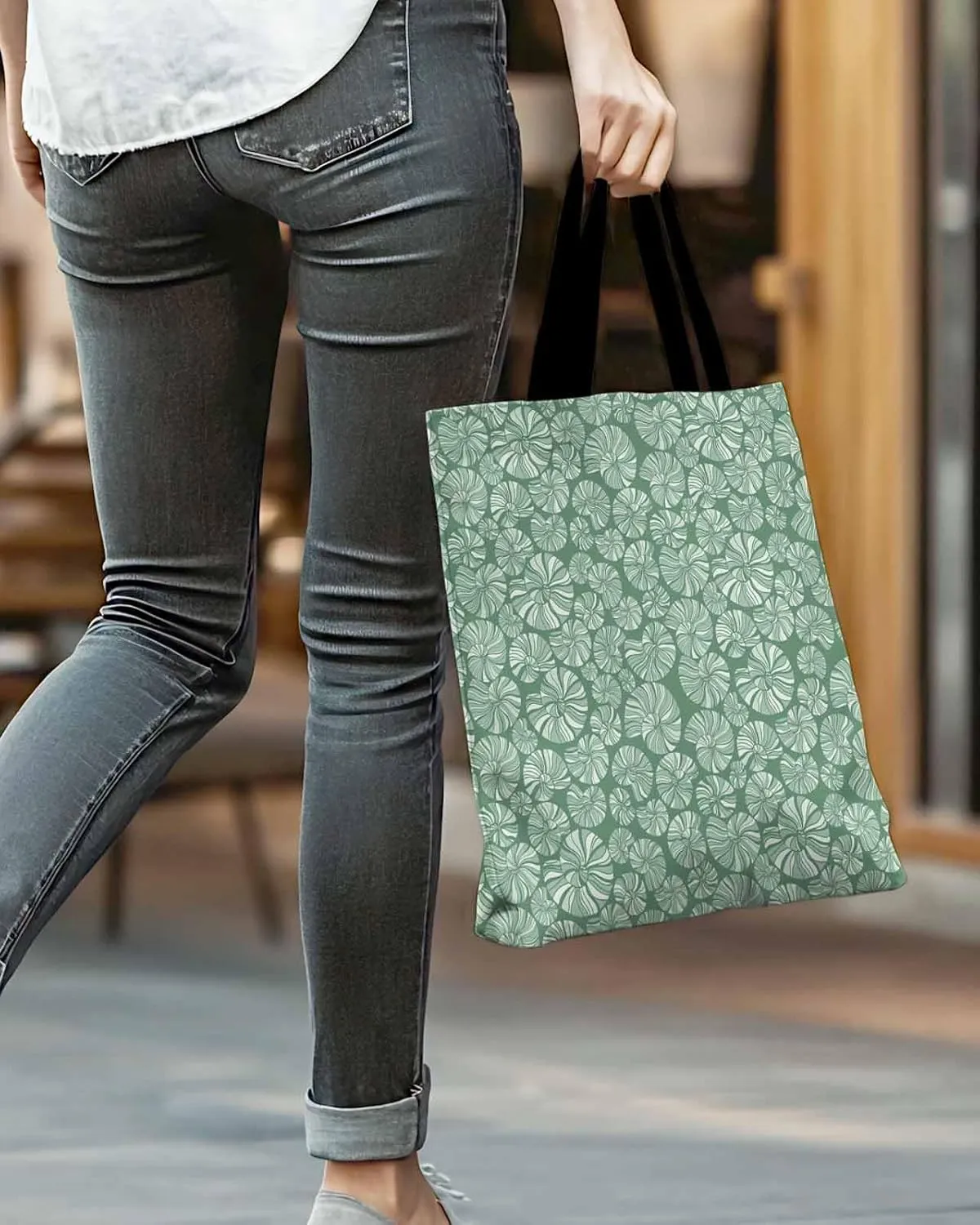 Ocean Party happy Valentine's Day Canvas Tote Bag Shoulder Bag Casual Bag with Inner Pocket for Shopping Grocery Work