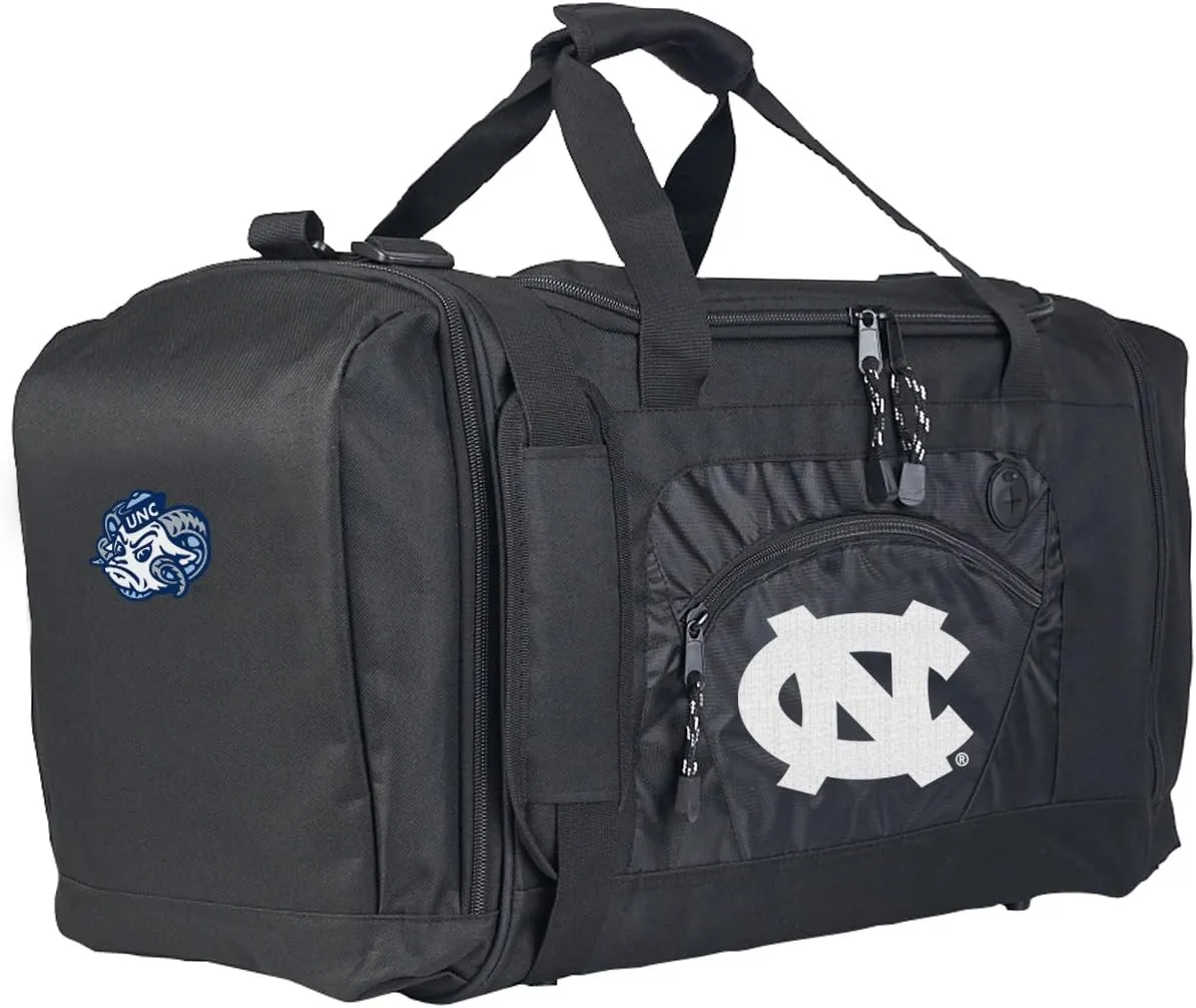 Officially Licensed NCAA "Roadblock" Duffel Bag, 20" x 11.5" x 13", Black