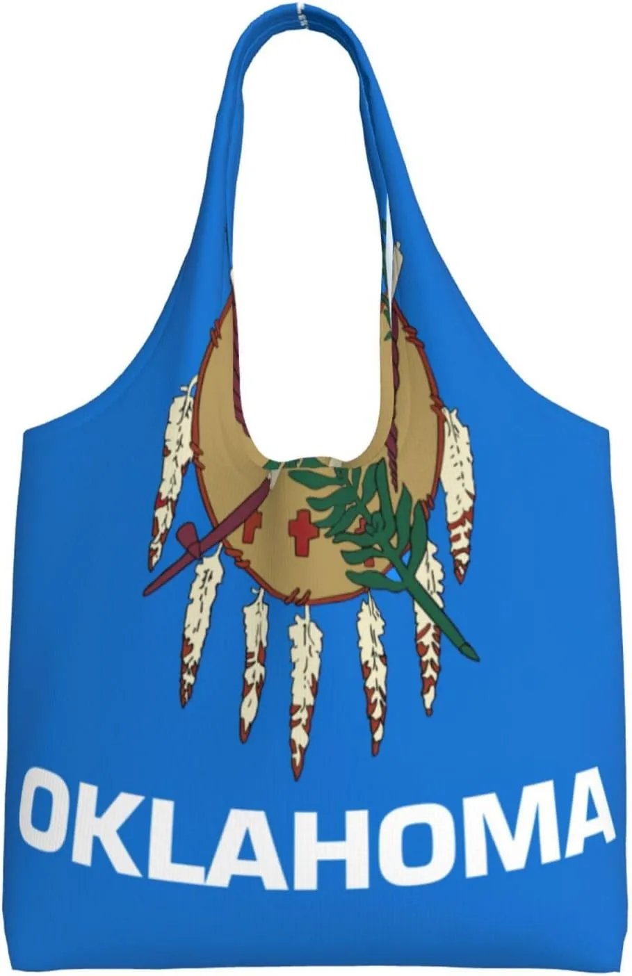 Oklahoma State Flag print Women Shoulder Canvas Tote Handbag Work Bag for Women Lady Casual Tote's Handbag