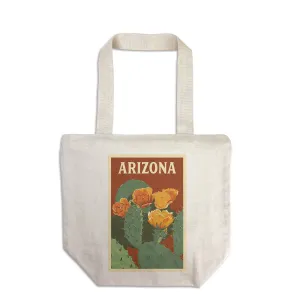 ORGANIC TOTE BAG Arizona, Prickly Pear Cactus Letterpress