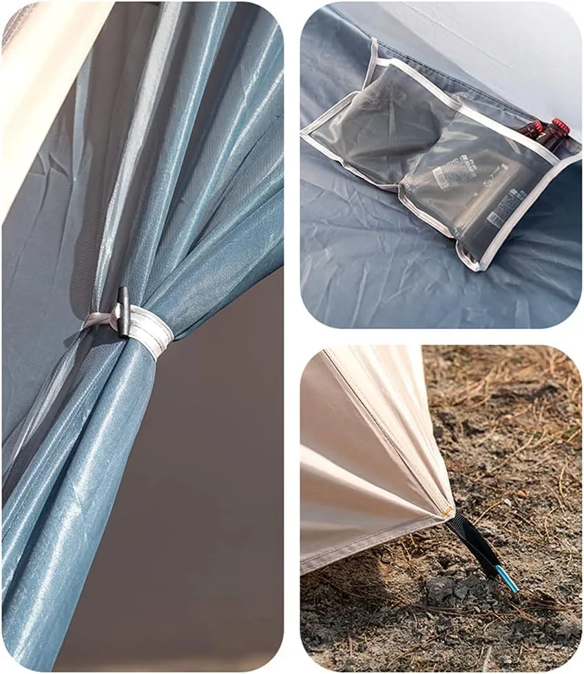Outdoor Tent Ultralight Teepee Tent Family Pyramid Tent for Backpacking, Camping, Hiking, Bushcraft, Travel, Winter Camping (Khaki 460X460X300CM) (White 340X290X200CM) (Khaki 460X460X300CM)