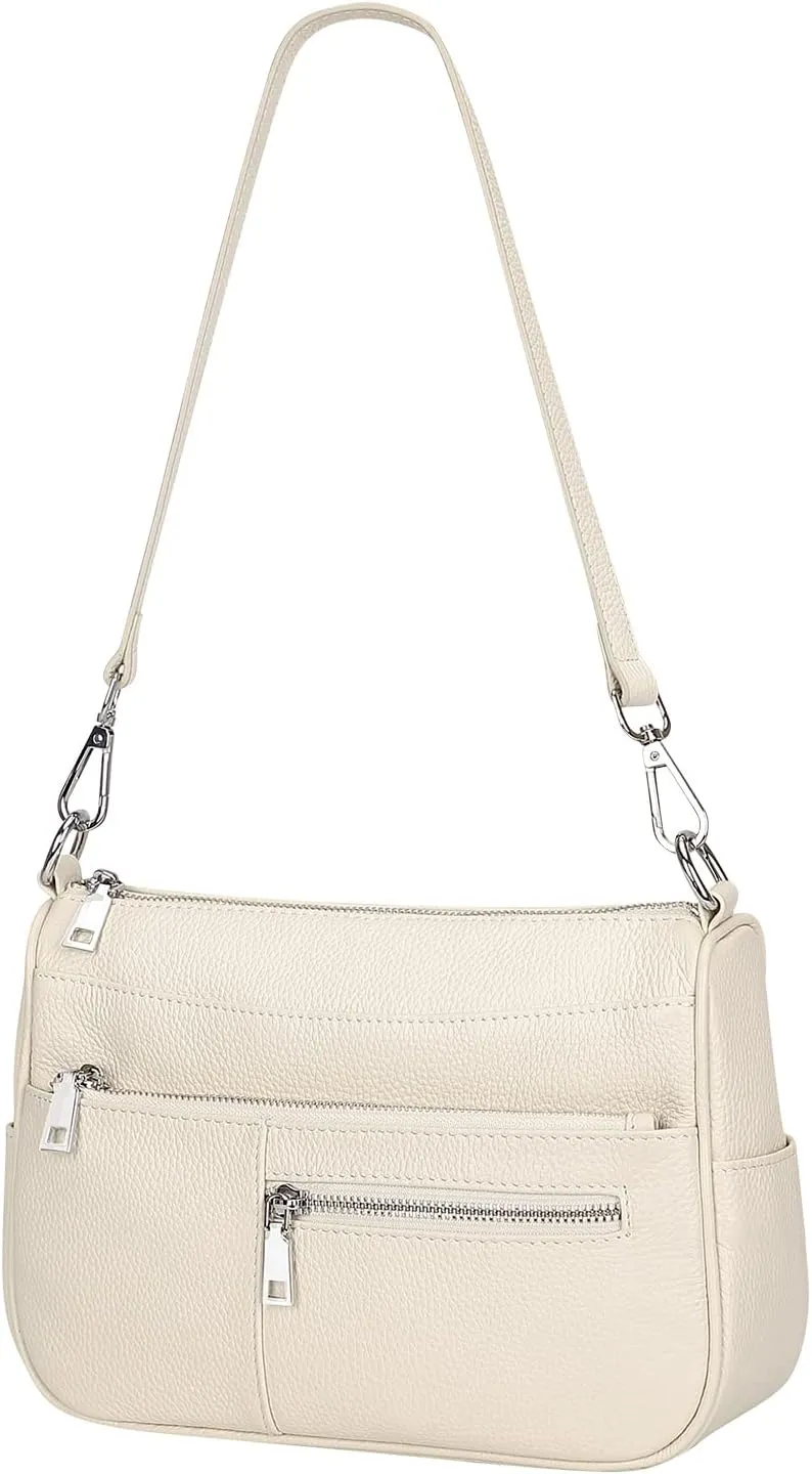 Over Earth Genuine Leather Shoulder Bag Small Crossbody Handbags for Women Ladies Purse
