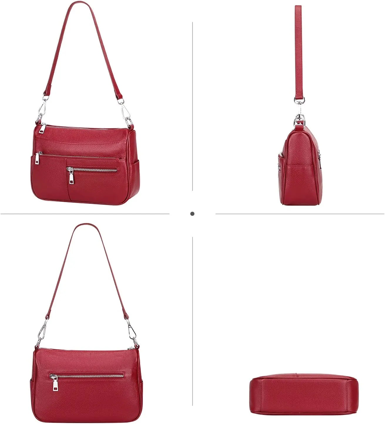 Over Earth Genuine Leather Shoulder Bag Small Crossbody Handbags for Women Ladies Purse