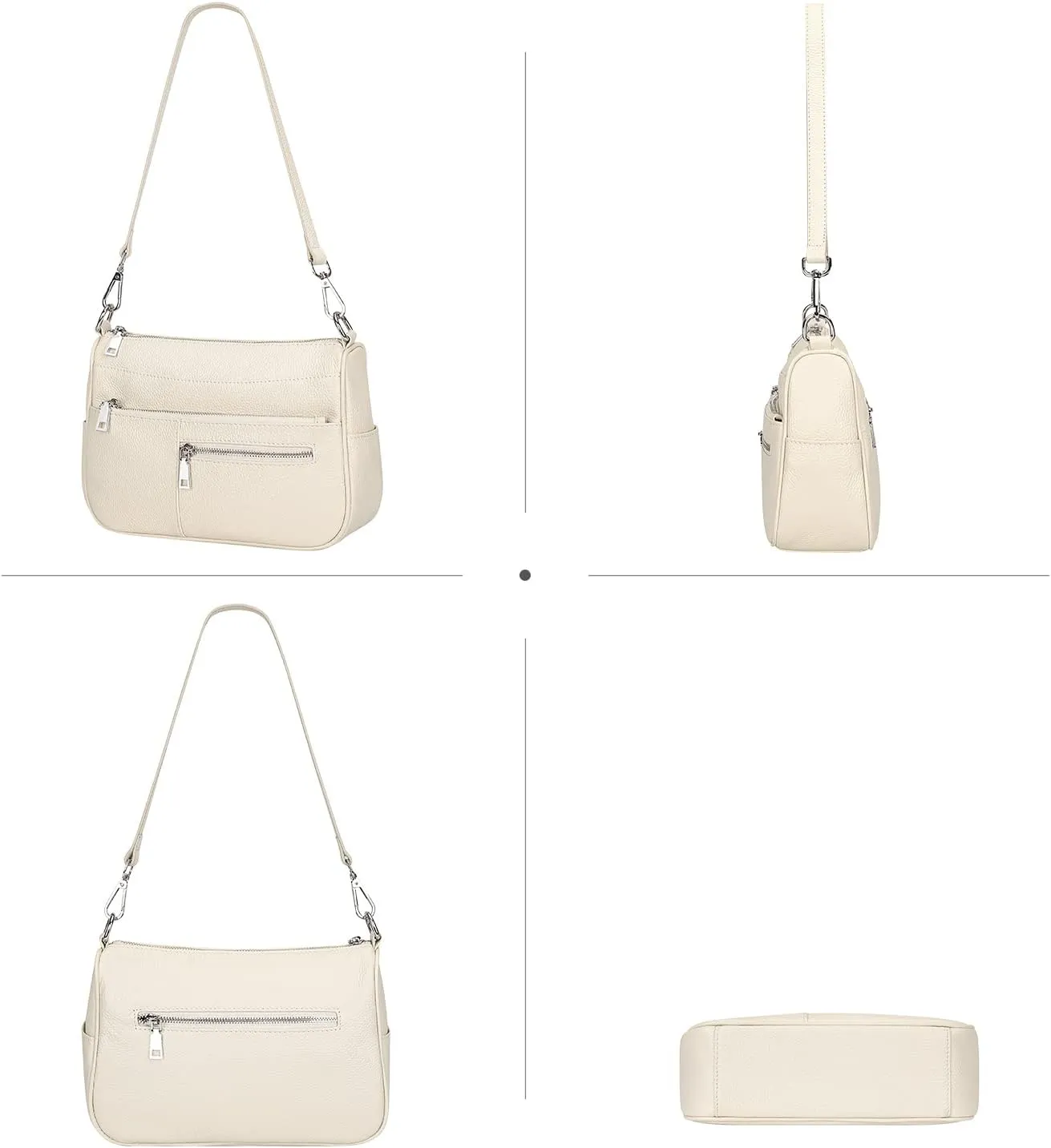 Over Earth Genuine Leather Shoulder Bag Small Crossbody Handbags for Women Ladies Purse
