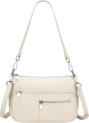 Over Earth Genuine Leather Shoulder Bag Small Crossbody Handbags for Women Ladies Purse