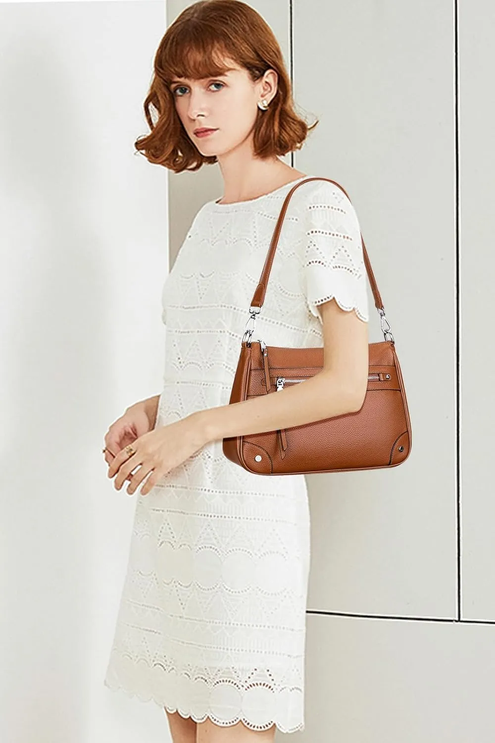 Over Earth Leather Crossbody Bags for Women Small Hobo Purses Ladies Shoulder Bag