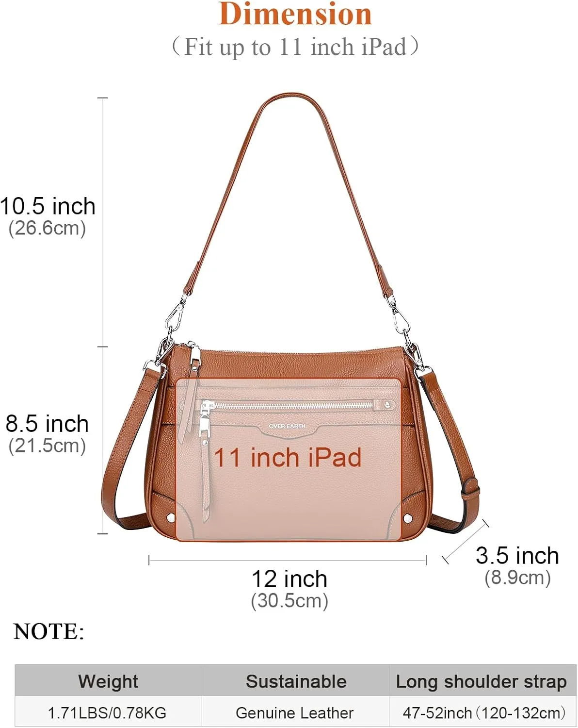 Over Earth Leather Crossbody Bags for Women Small Hobo Purses Ladies Shoulder Bag