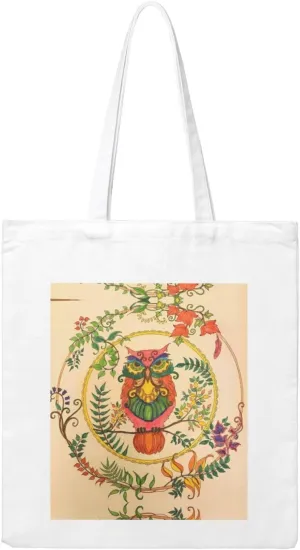Owl Beliefs Heat Transfer Canvas Shopping Bag – Reusable Tote Bag for Women - Personalized Picnic Beach Travel Bag, Beige, One Size