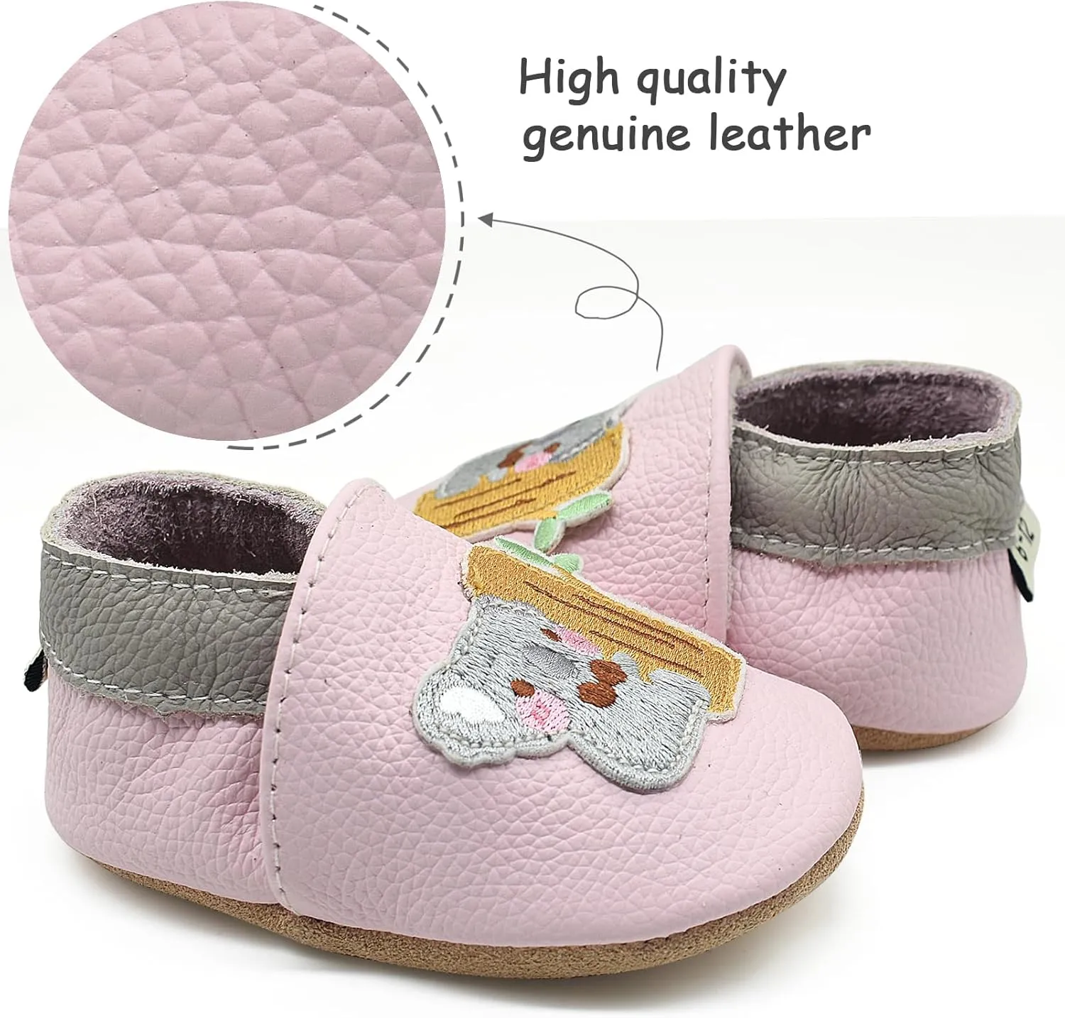 Owlowla Baby Soft Sole Leather Crib Shoes Infant Toddler Pre-Walker Shoes Boy Girl …