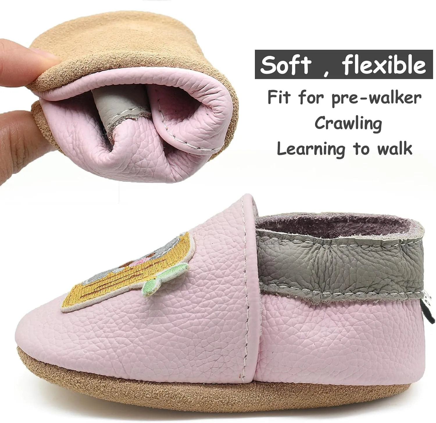 Owlowla Baby Soft Sole Leather Crib Shoes Infant Toddler Pre-Walker Shoes Boy Girl …