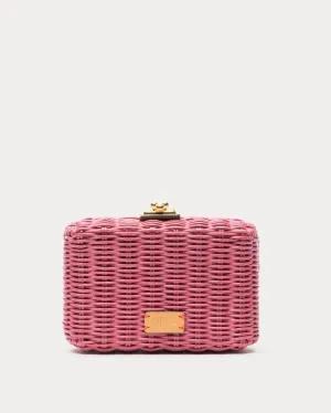 Paige Wicker Clutch - Pink