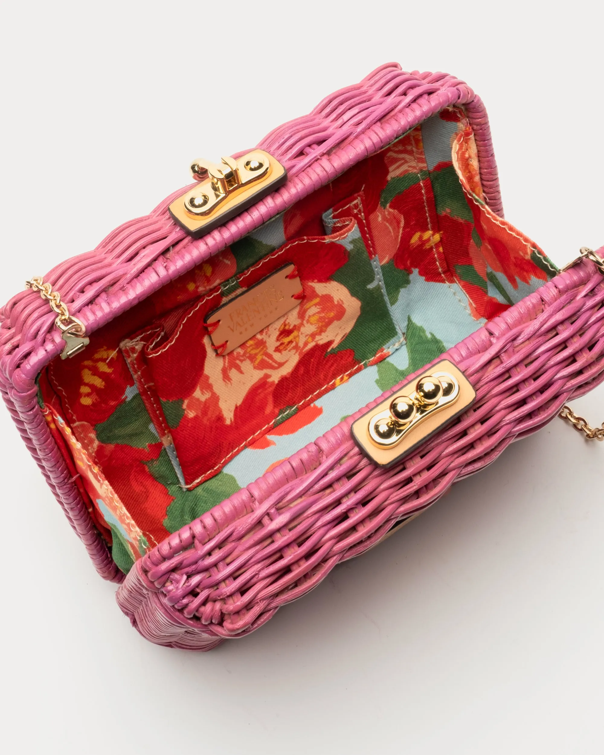 Paige Wicker Clutch - Pink