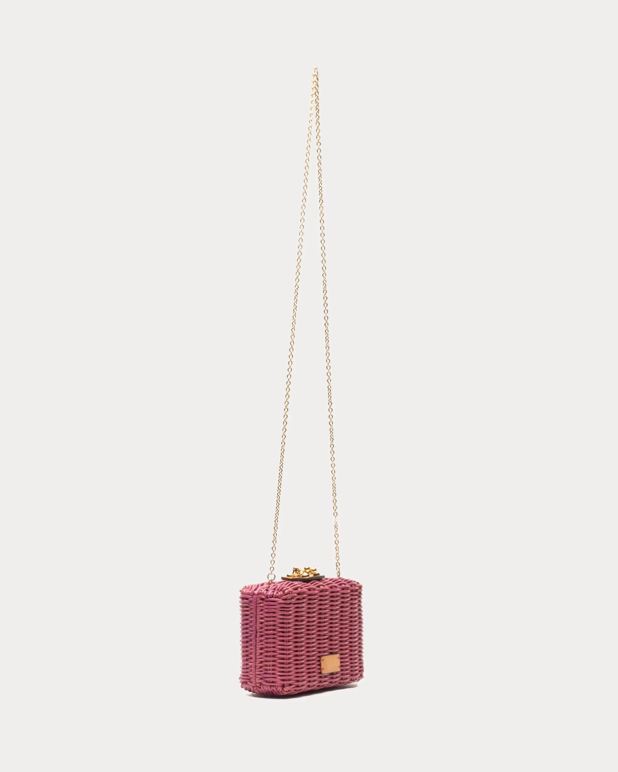 Paige Wicker Clutch - Pink