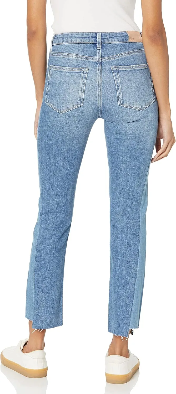 PAIGE Women's Cindy High Rise Straight Ankle Length in Alette Distressed Jeans