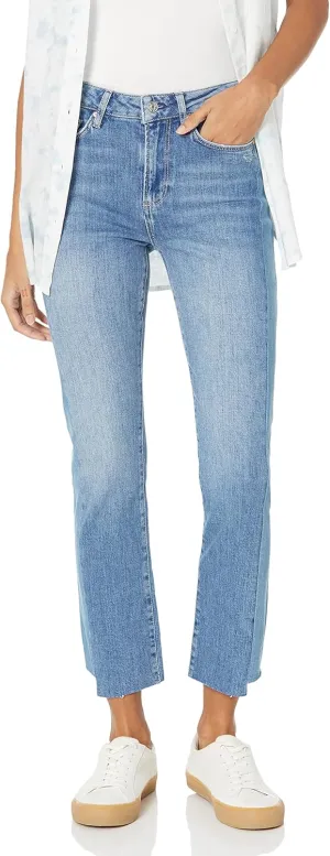 PAIGE Women's Cindy High Rise Straight Ankle Length in Alette Distressed Jeans