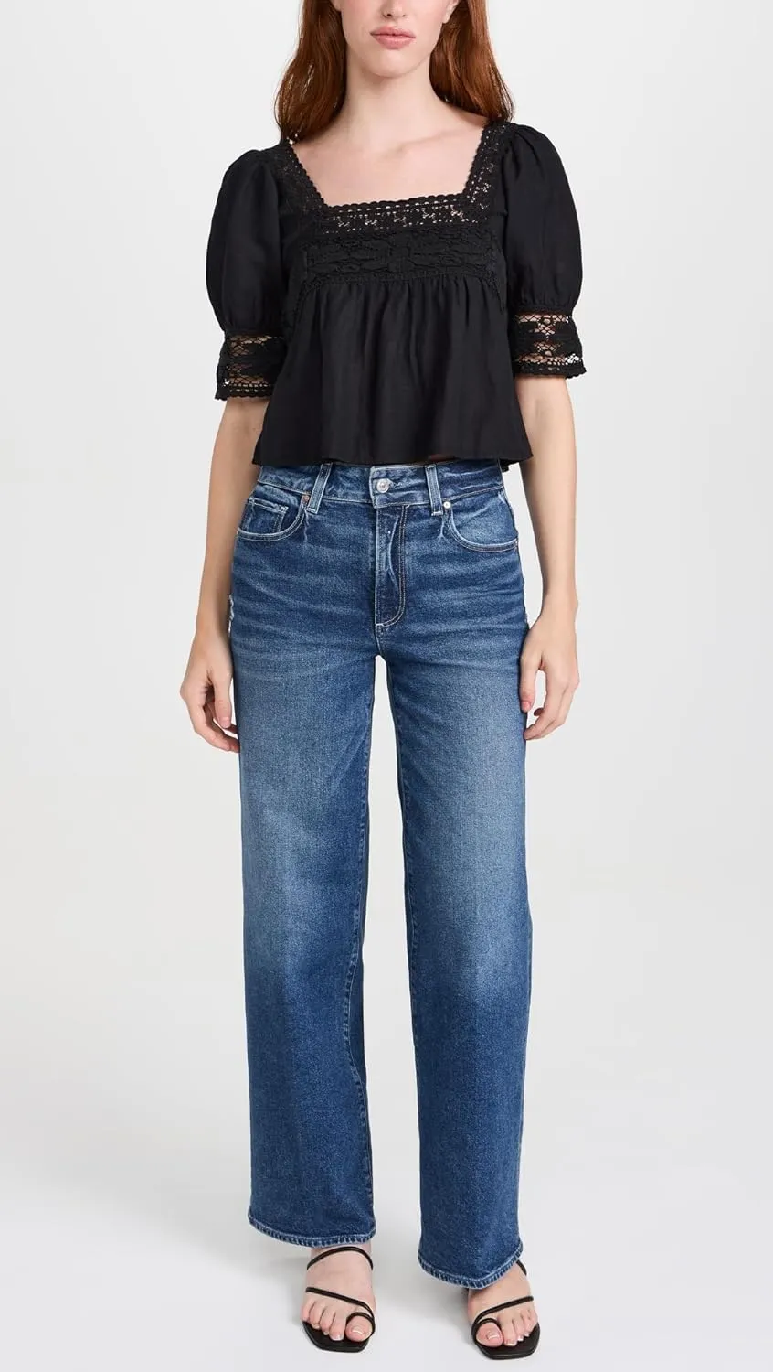 PAIGE Women's Sasha 32" Wide Leg Jeans
