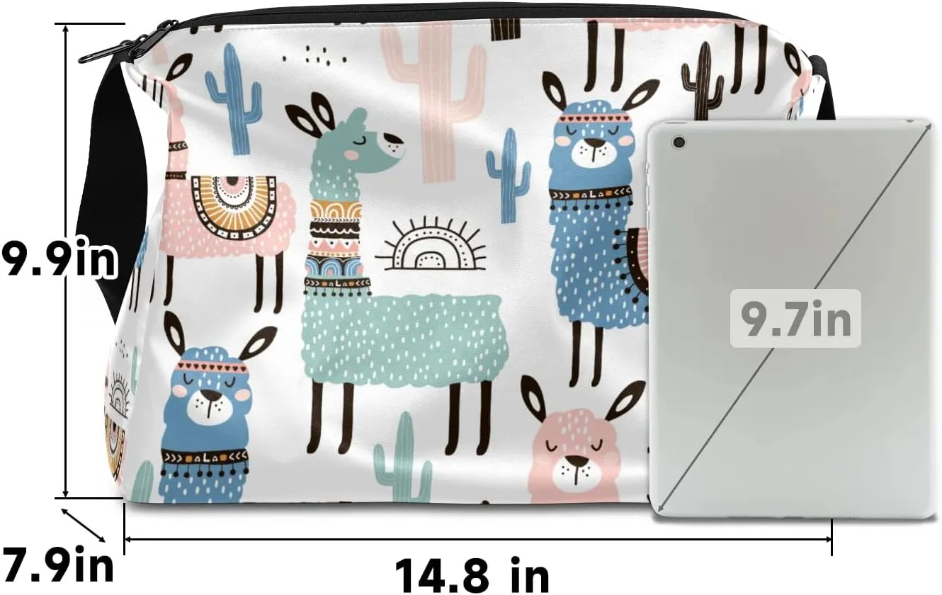 Painting Alpaca Cactu Small Gym Bag for Men Women Workout Sport Duffle Bag Waterproof Weekender Overnight Bag Lightweight Carry on Tote Bag Crossbody Shoulder Travel Bag for Swim Yoge Dance