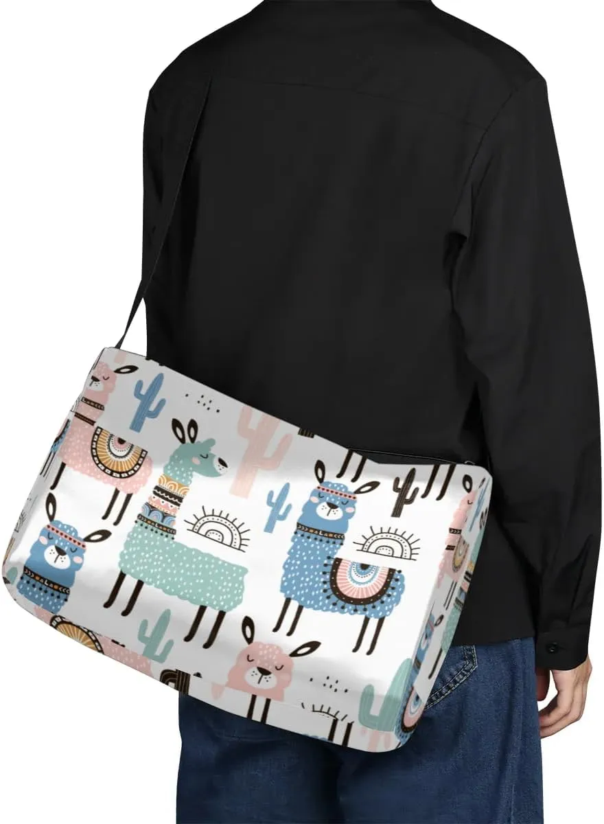 Painting Alpaca Cactu Small Gym Bag for Men Women Workout Sport Duffle Bag Waterproof Weekender Overnight Bag Lightweight Carry on Tote Bag Crossbody Shoulder Travel Bag for Swim Yoge Dance